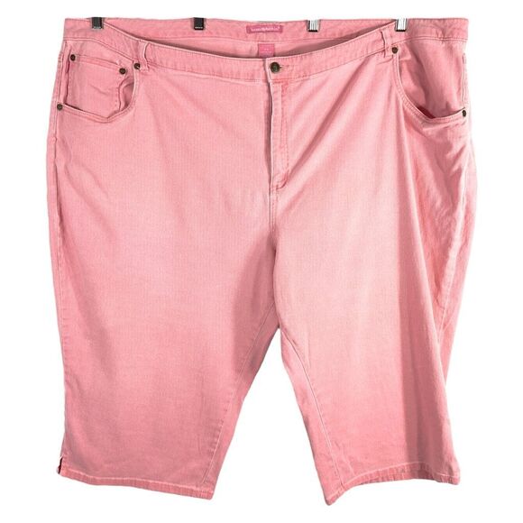 Woman Within Plus Size‎ 32W Capri Jeans Light Pink High Rise Natural Fit 1133 - Picture 1 of 11